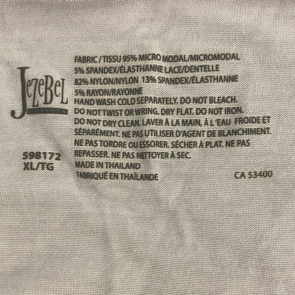 Jezebel Micromodal Spandex White Camisole with Lace Bodice, XL - Picture 8 of 10